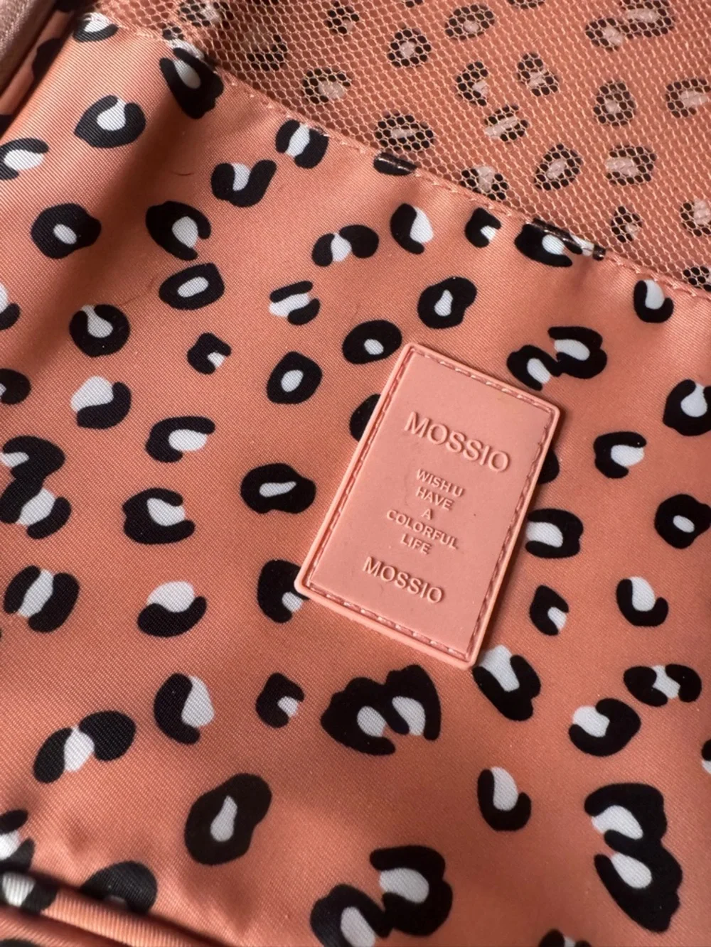 Mossio Supply Co. Coral Leopard Print Travel Pouch